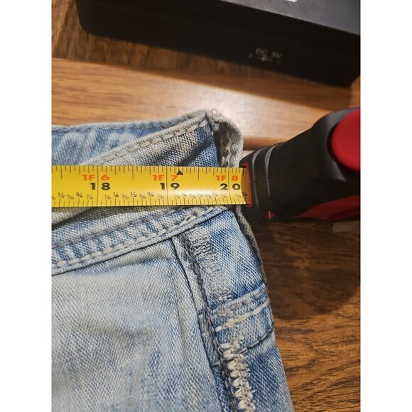 Salvage Mayhem Regular Bootcut Jeans 38x27 Distressed Light Blue Denim - Picture 5 of 9